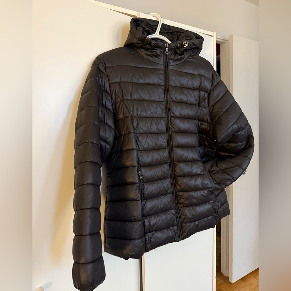 Black Puffer Jacket with Hood